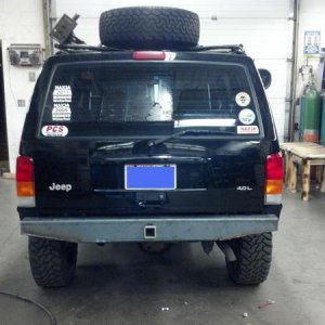 Mock up of bumper on Jeep.